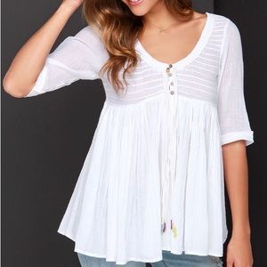 O’Neill Stevie white babydoll top